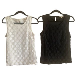 2 Banana Republic Polka Dot Sleeveless Blouses